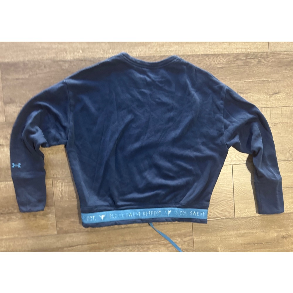 Under Armour Project Rock Blood Sweat Respect Cropped Pullover Sweatshirt XS - Picture 2 of 5